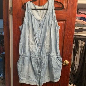 Plus size Wax Jean Romper